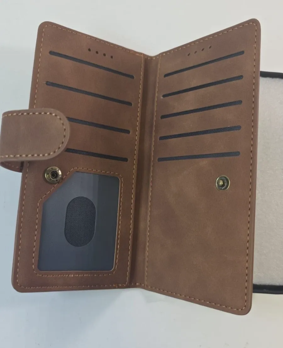 UEEBAI Wallet Case for iPhone 15 6.1" PU Leather Card Holder Brown - View 2