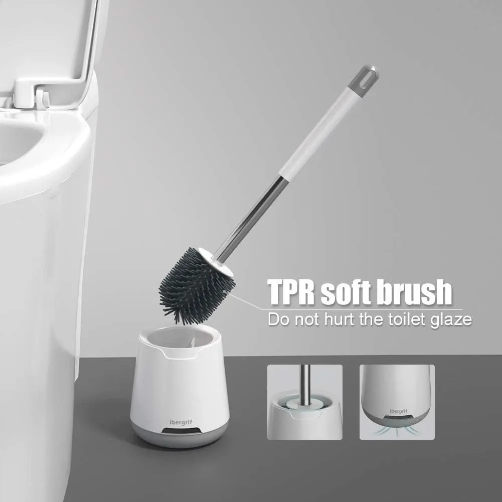 Ibergrif M34152 Silicone Toilet Brush & Quick-Drying Holder Set - View 1